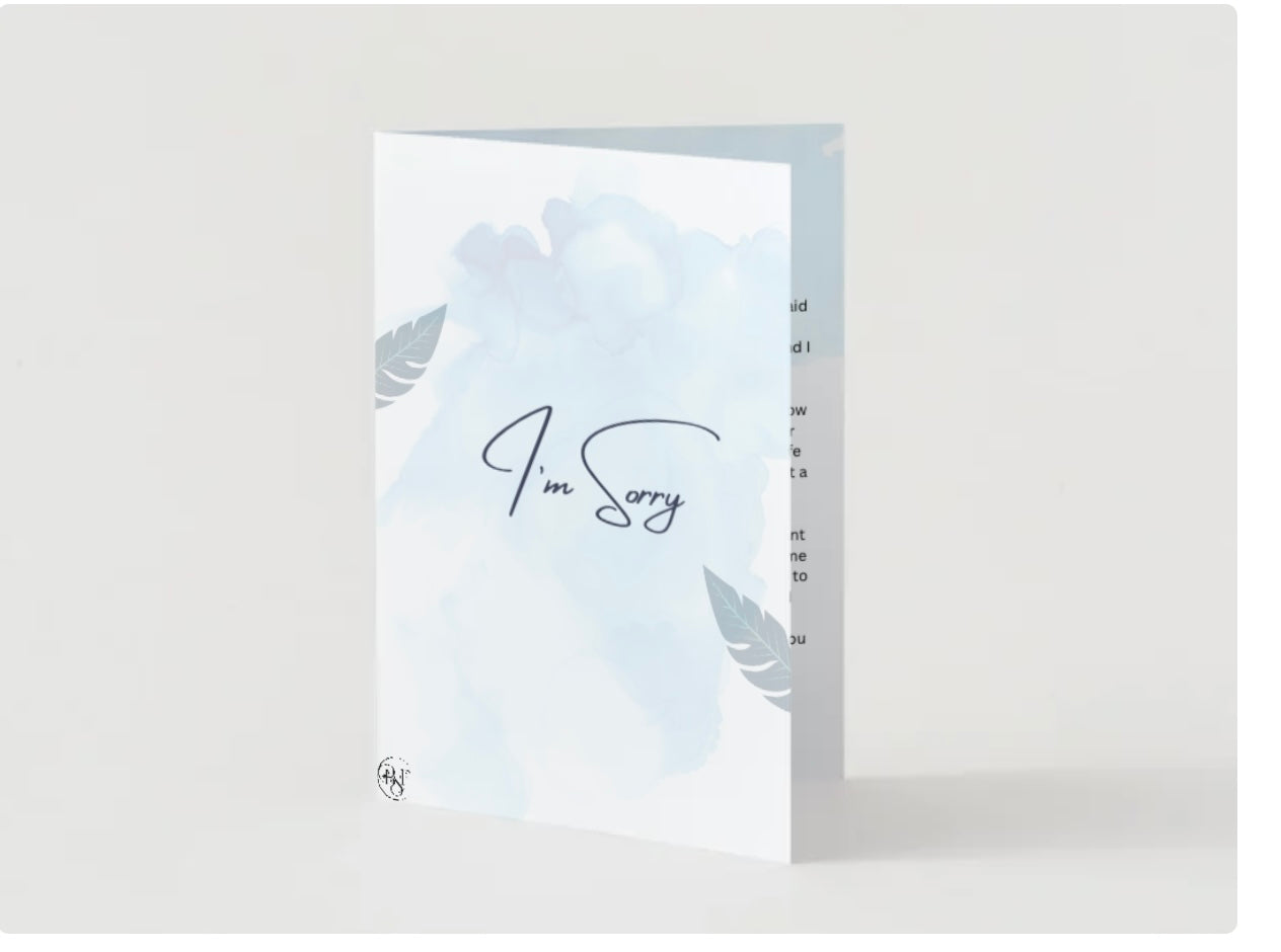 Apology card for your Son