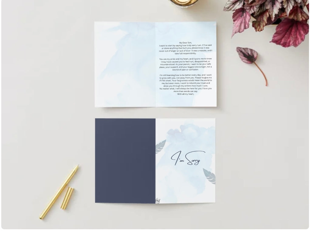 Apology card for your Son