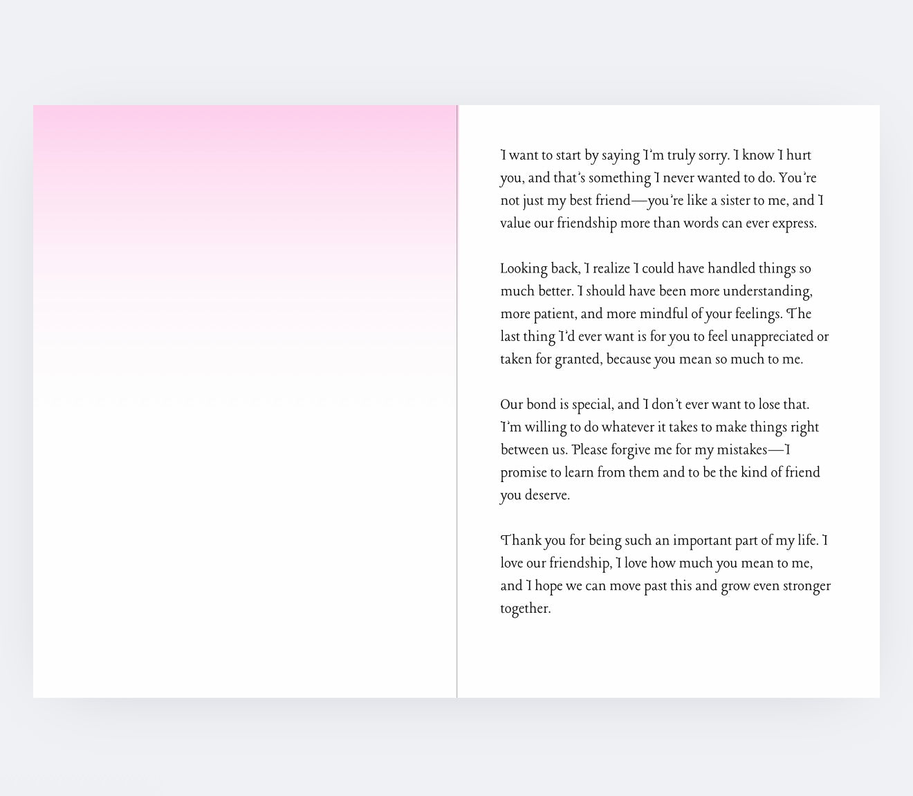 Apology card For your Bestfriend (Girl)
