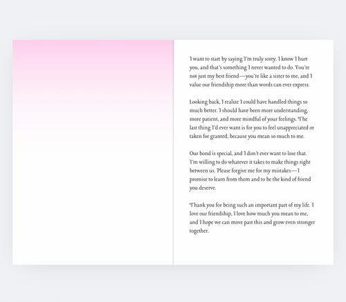 Apology card For your Bestfriend (Girl)