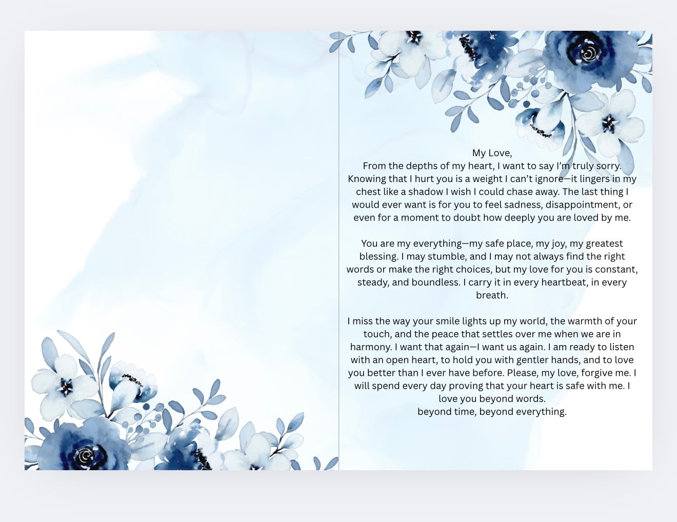 Apology card for your Husband/Boyfriend