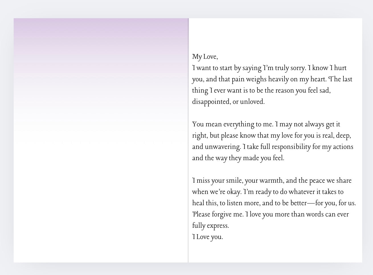 Apology card for your Wife/Girlfriend
