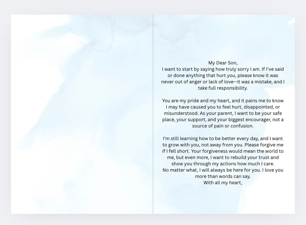 Apology card for your Son
