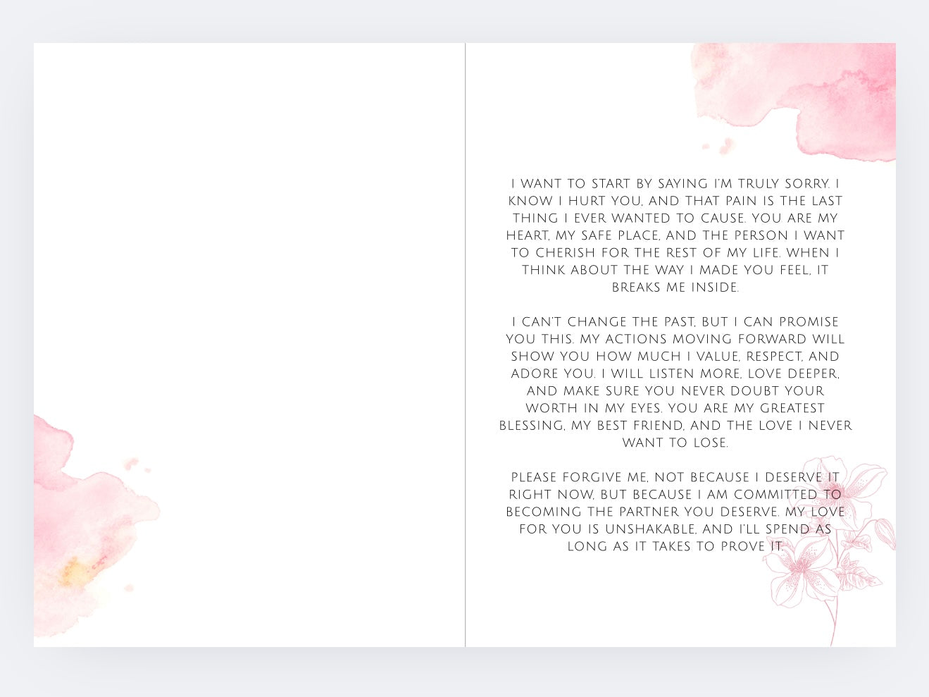 Apology card For your Wife/Girlfrriend