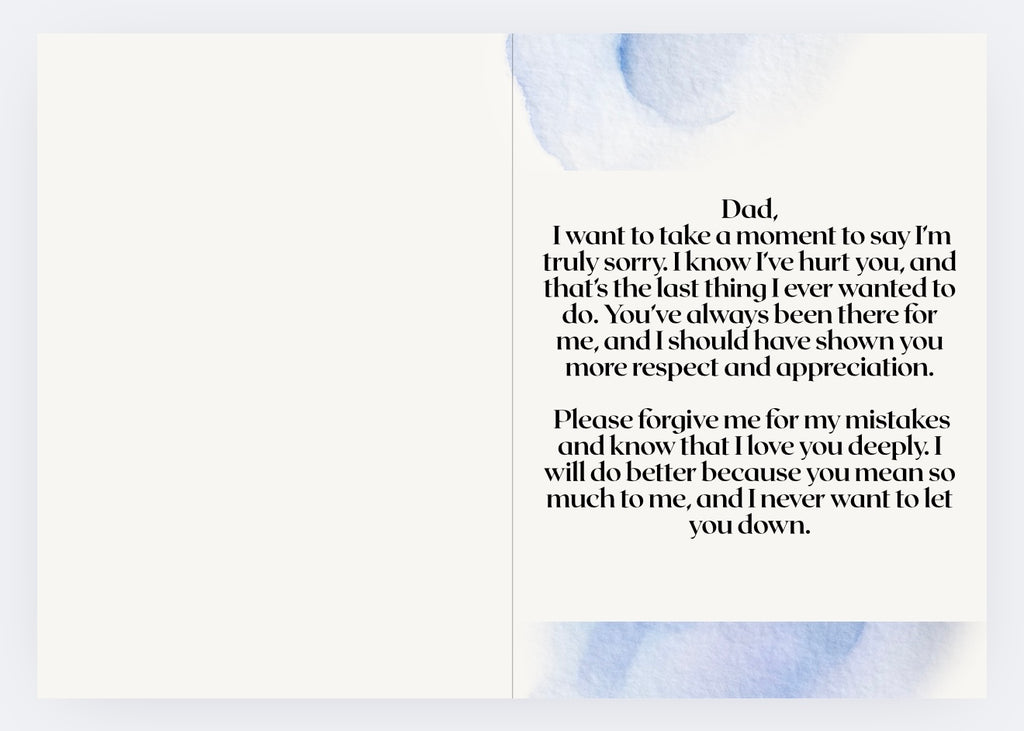 Apology card For your Dad