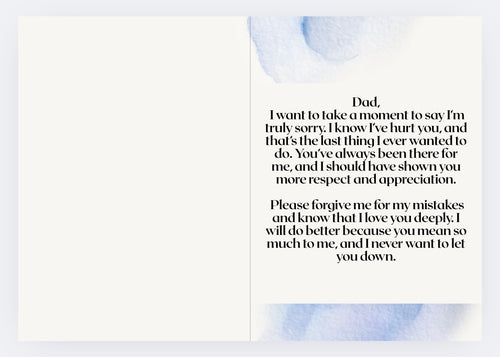 Apology card For your Dad