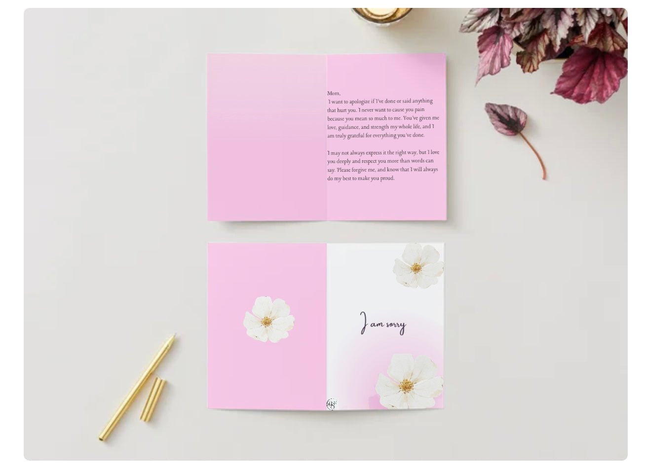 Apology card For your Mom